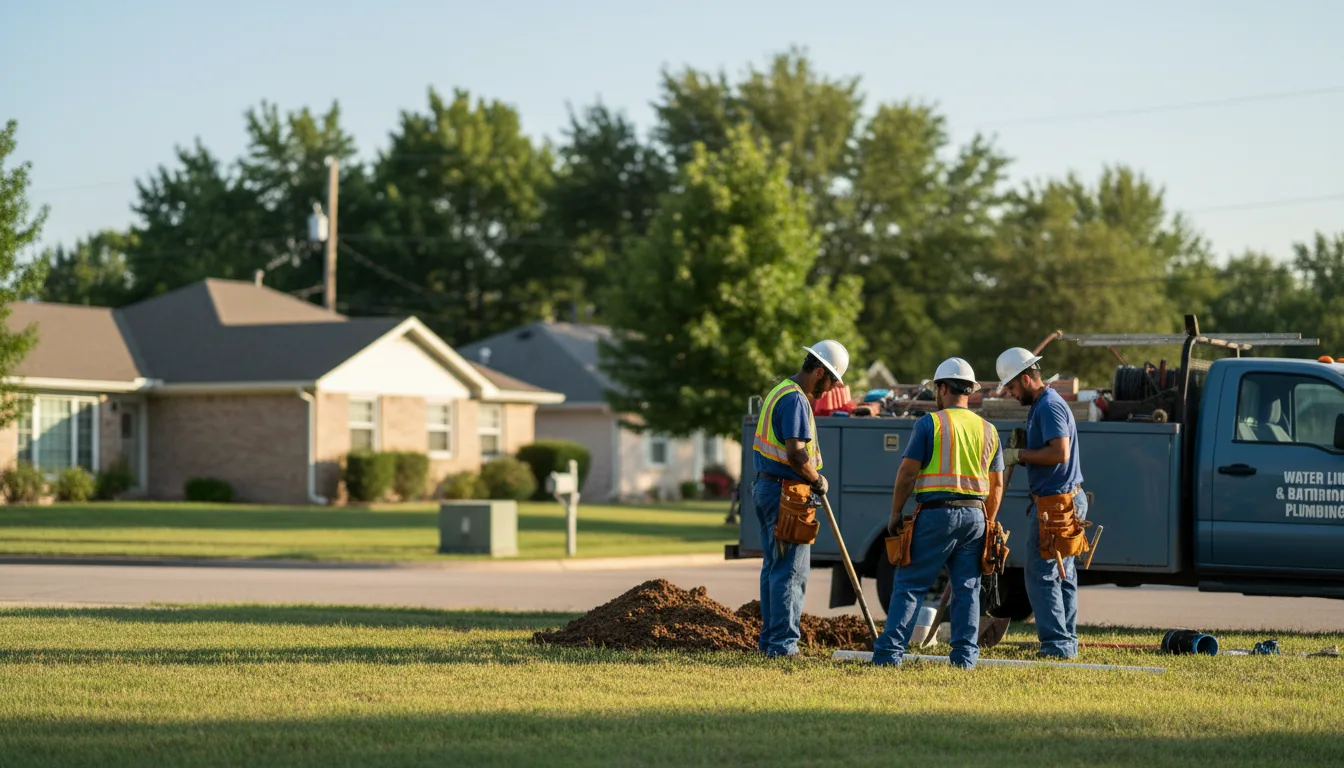 Residential water line and bathroom plumbing service in Servia, IN
